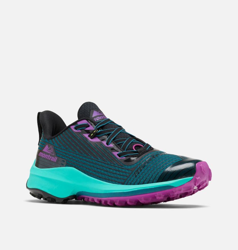 Thumbnail: Women's Montrail Trinity AG Trail Running Shoe, Color: Deep Water, Bright Plum, image 2