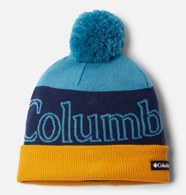 Columbia Unisex Winter Blur Pom Pom Beanie, Aqua Haze/White, One Size at   Women's Clothing store