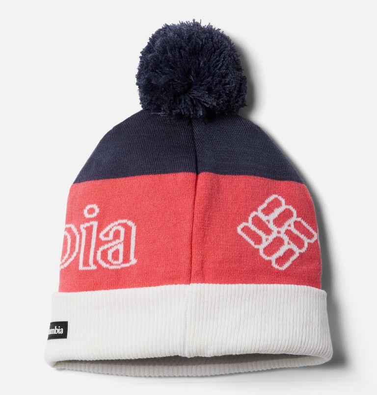 Polar Powder II Beanie | 466 | O/S, Color: Nocturnal, Bright Geranium, White, image 2