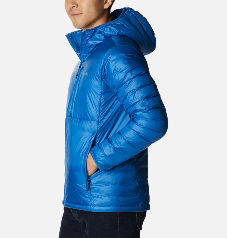 Men's Infinity Summit Double Wall Down Hooded Jacket, Color: Bright Indigo, image 3