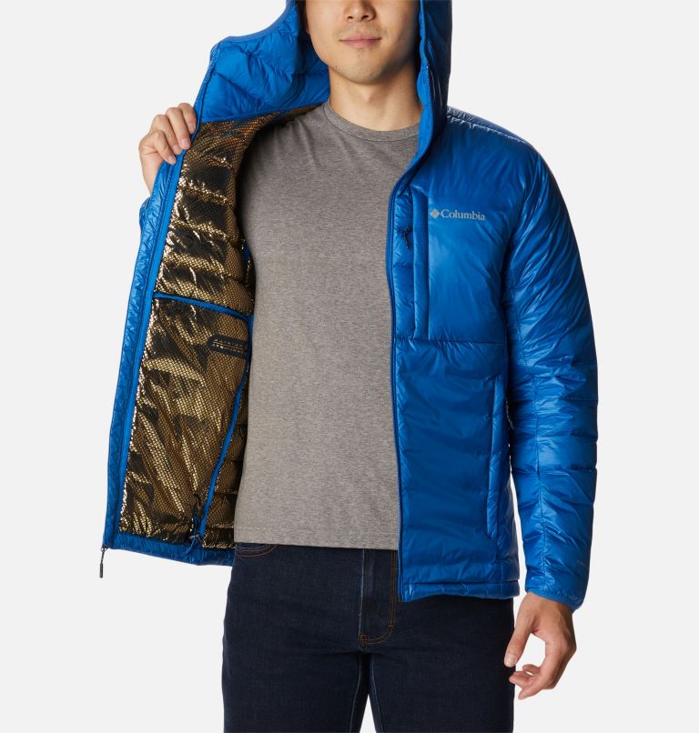 Thumbnail: Men's Infinity Summit Double Wall Down Hooded Jacket, Color: Bright Indigo, image 5