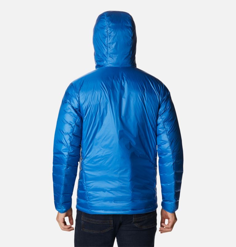 Men's Infinity Summit Double Wall Down Hooded Jacket, Color: Bright Indigo, image 2
