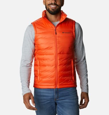 mens down vest orange