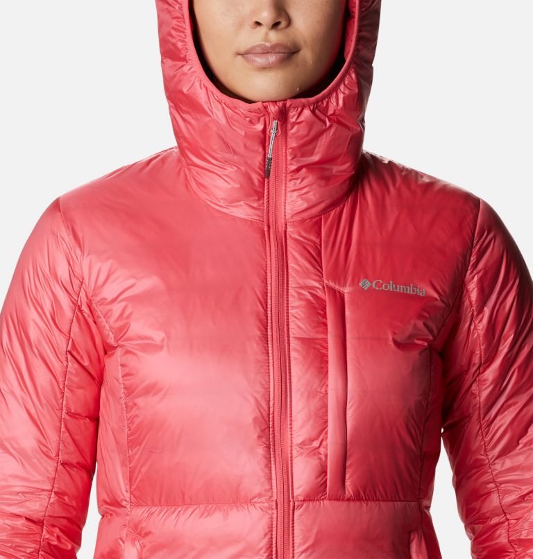 Women's Infinity Summit Omni-Heat Infinity Double Wall Down Hooded Jacket, Color: Bright Geranium