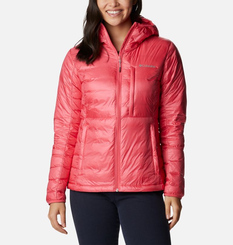 Women's Infinity Summit Omni-Heat Infinity Double Wall Down Hooded Jacket, Color: Bright Geranium