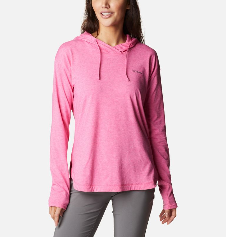 Under Armour Womens XS Heathered Logo Hot Pink Hoodie Sweatshirt