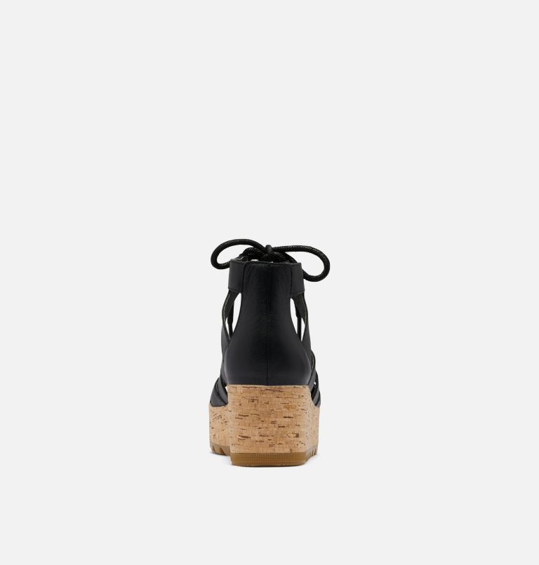Sandale plate compensée à lacets Cameron pour les femmes, Color: Black, Gum 2, image 3