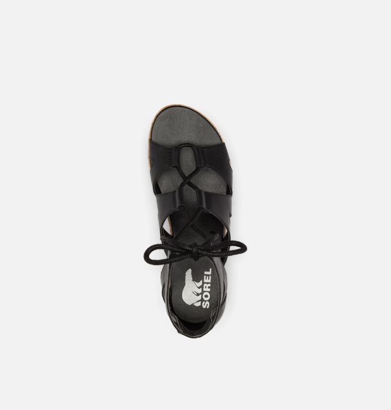 Sandale plate compensée à lacets Cameron pour les femmes, Color: Black, Gum 2, image 5