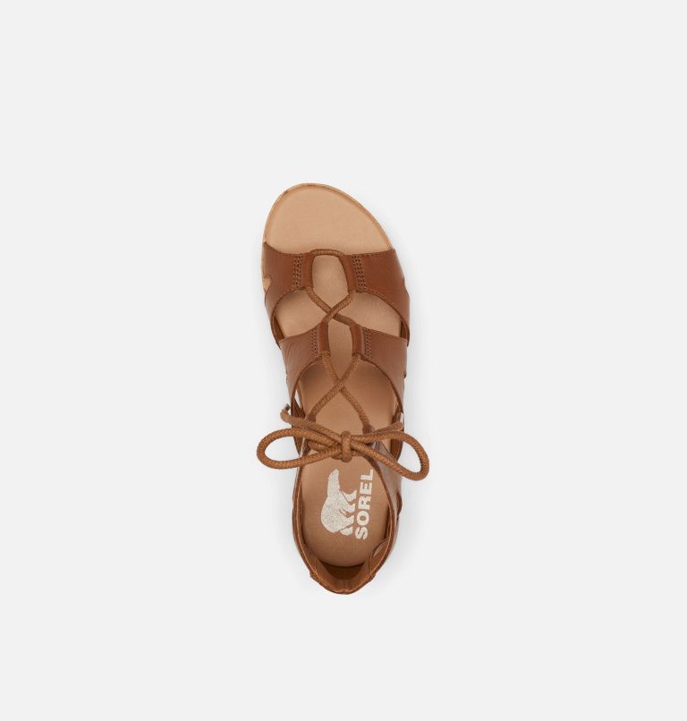 Thumbnail: Sandale plate compensée à lacets Cameron pour les femmes, Color: Velvet Tan, Chalk, image 5