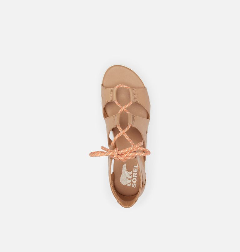 Thumbnail: Sandale plate compensée à lacets Cameron pour les femmes, Color: Honest Beige, Gum 17, image 5