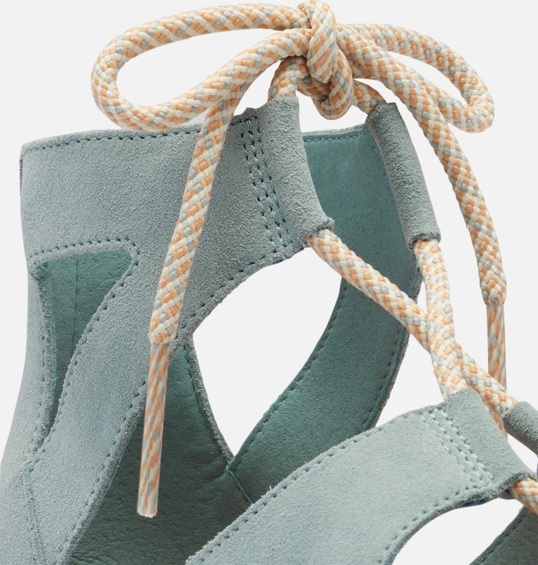Women's Cameron Flatform Lace Wedge Sandal, Color: Crushed Blue, Chalk, image 7