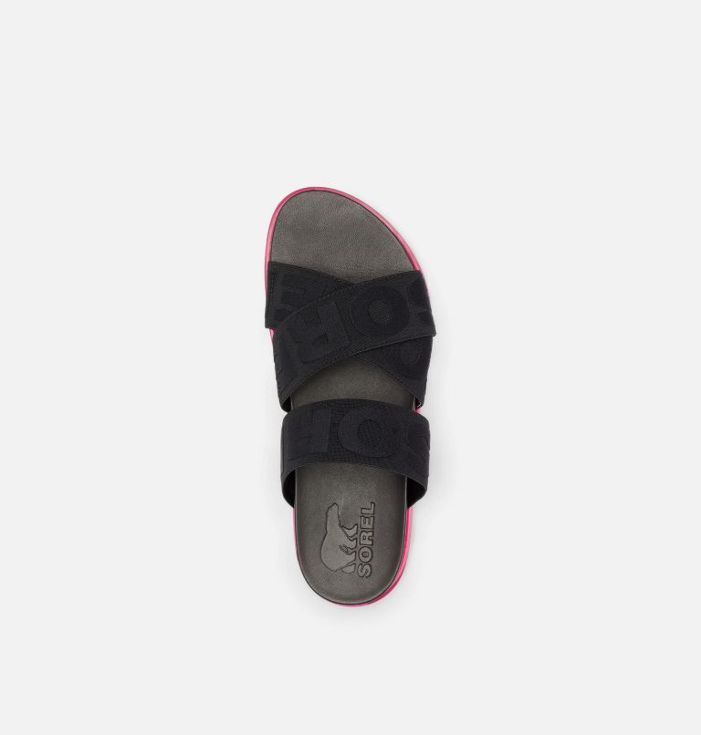 Women's Roaming Sport Slide Sandal, Color: Black, Punch Pink