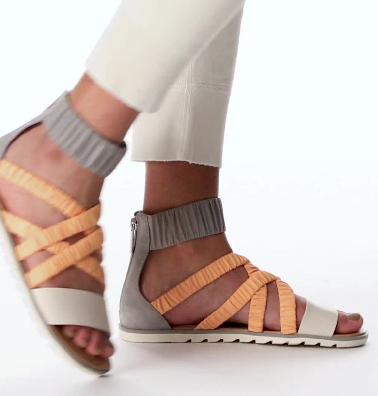 Women's Ella II Ankle Strap Sandal, Color: Chrome Grey, Faded Spark