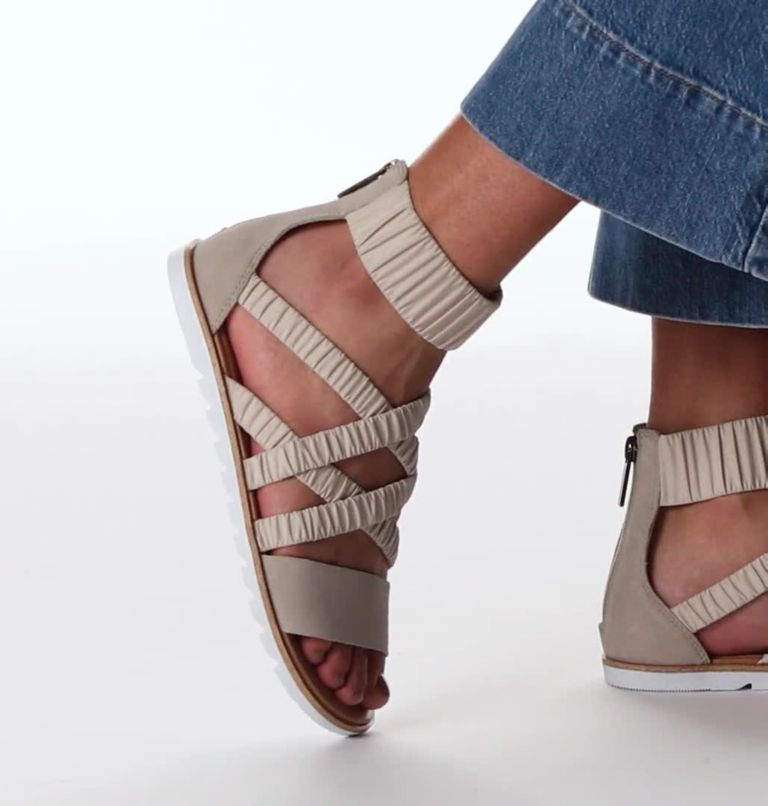 Women's Ella II Ankle Strap Sandal, Color: Soft Taupe, White