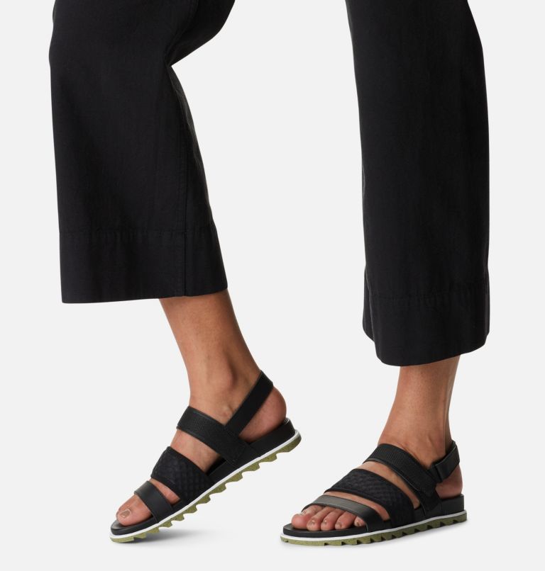 Women's Roaming Decon Slingback Flat Sandal, Color: Black, Olive Shade