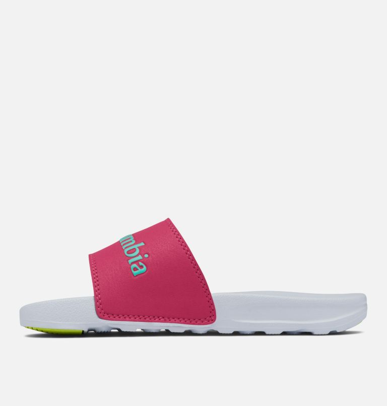 Thumbnail: Kids' Hood River Slide Sandal, Color: Haute Pink, Electric Turquoise, image 5