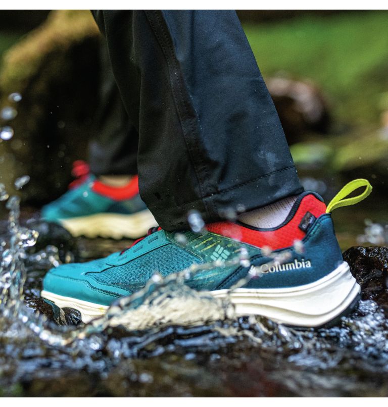 Men's Hatana Max OutDry Shoe, Color: Deep Marine, Bold Orange, image 11