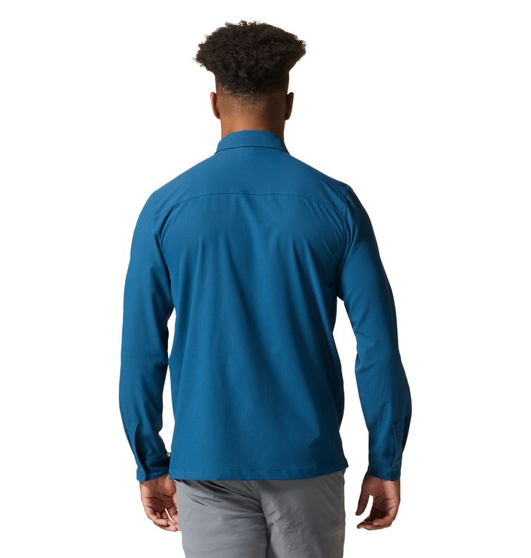 Men's Shade Lite Long Sleeve Shirt, Color: Dark Caspian, image 2