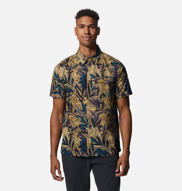 Men's Shade Lite Short Sleeve Shirt, Color: Trail Dust Tropicali Print, image 1