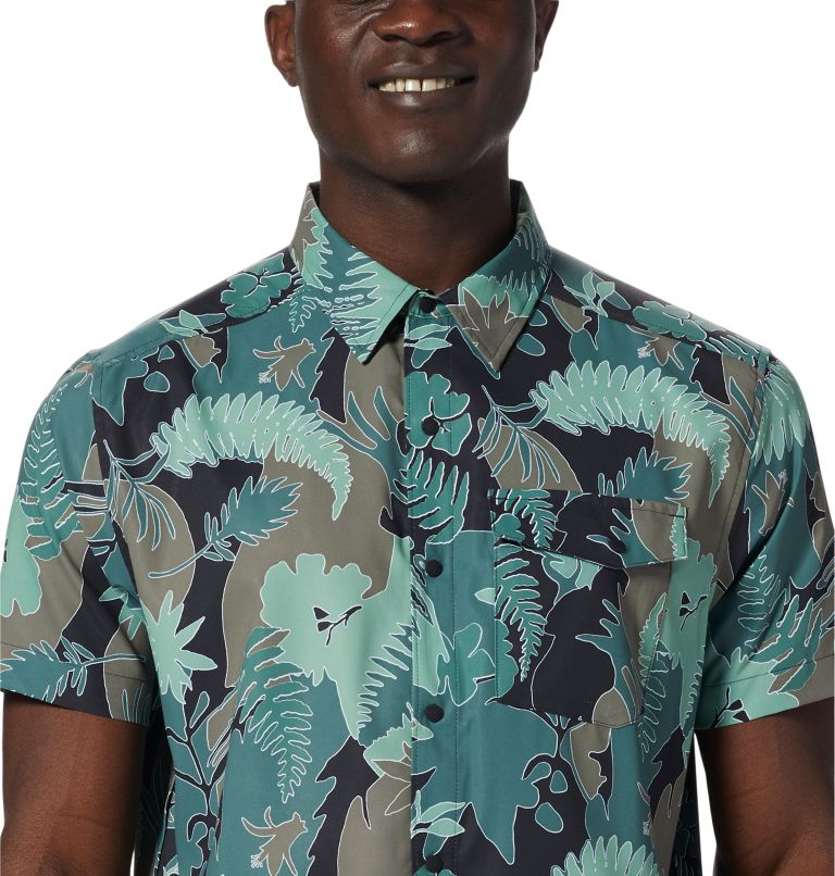 Men's Shade Lite Short Sleeve Shirt, Color: Aloe Flora Print, image 4