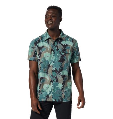 Men's Shade Lite Short Sleeve Shirt, Color: Aloe Flora Print
