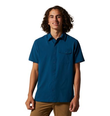 Men's Shade Lite Short Sleeve Shirt, Color: Dark Caspian