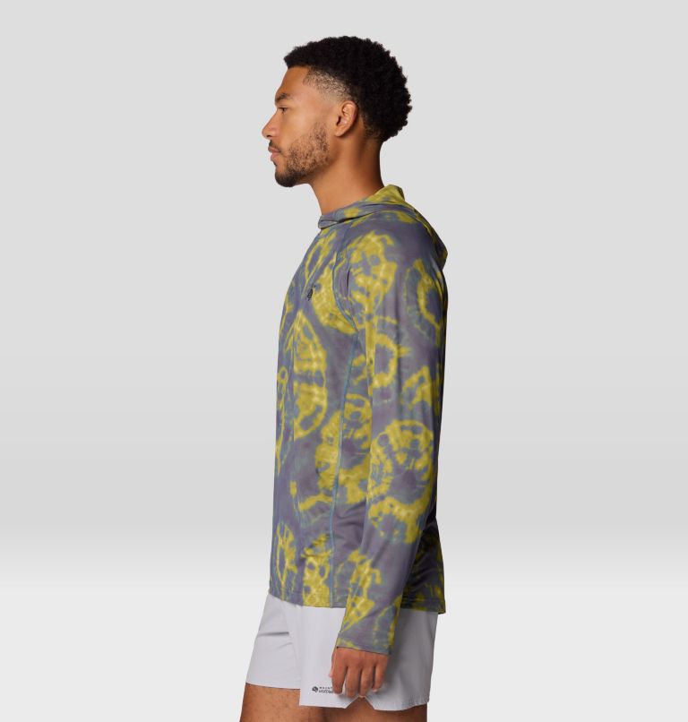 Men's Crater Lake Hoody, Color: Adriatic Blue Spore Dye Print, image 3