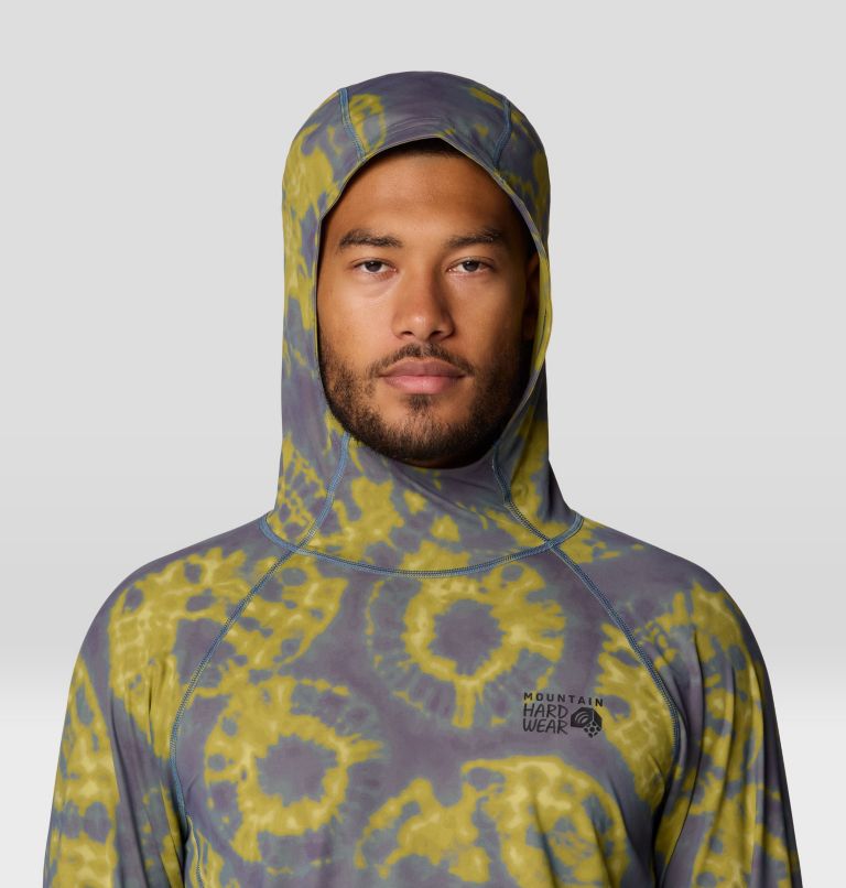Men's Crater Lake Hoody, Color: Adriatic Blue Spore Dye Print, image 4