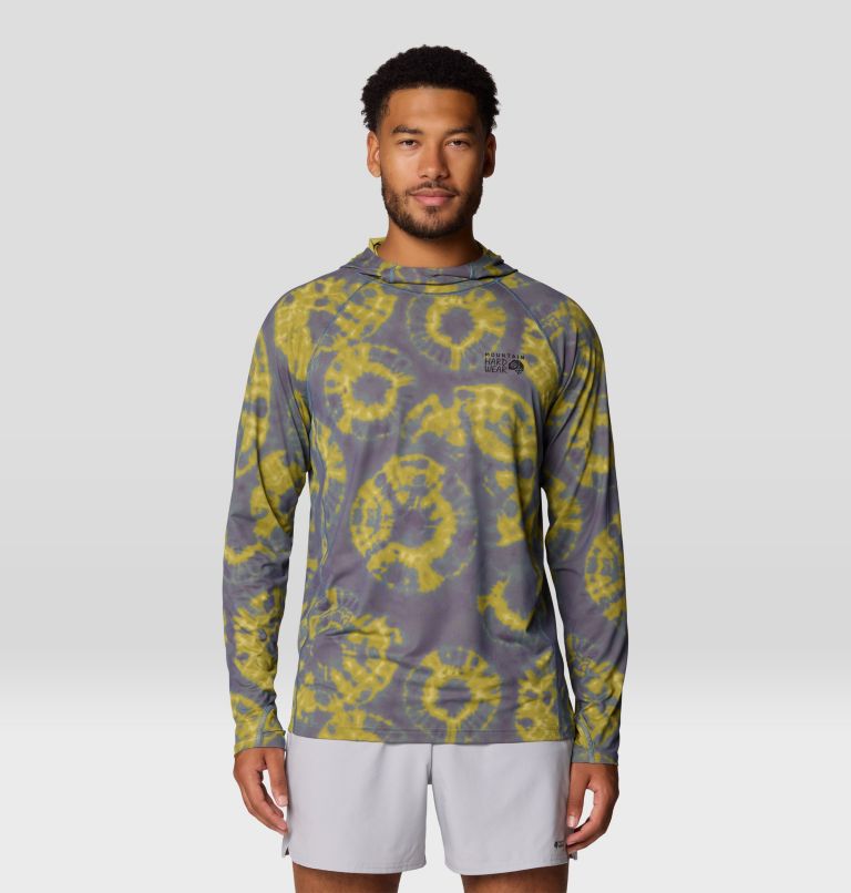 Men's Crater Lake Hoody, Color: Adriatic Blue Spore Dye Print, image 1