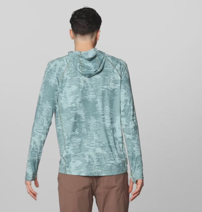 Men's Crater Lake Hoody, Color: Blue Sage Inked Dyed Print