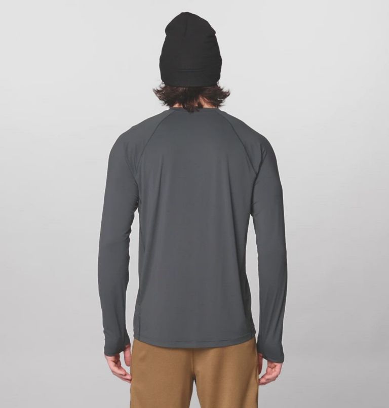 Men's Crater Lake Long Sleeve Crew, Color: Dark Storm
