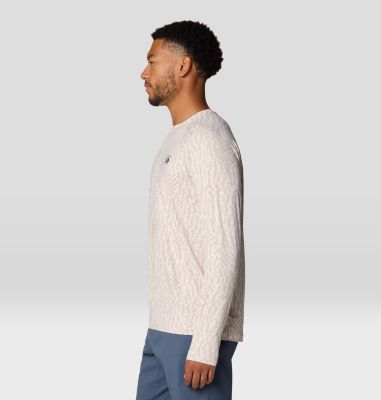 Men's Crater Lake Long Sleeve Crew, Color: Stone Digidaze Print, image 36