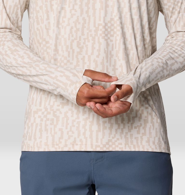 Men's Crater Lake Long Sleeve Crew, Color: Stone Digidaze Print, image 6