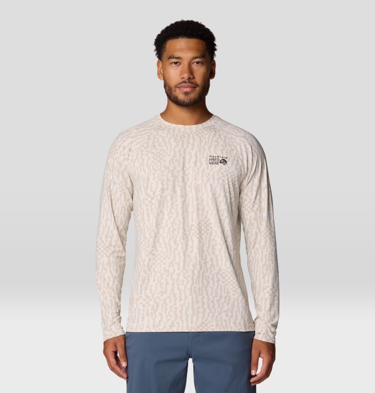 Men's Crater Lake Long Sleeve Crew, Color: Stone Digidaze Print, image 1