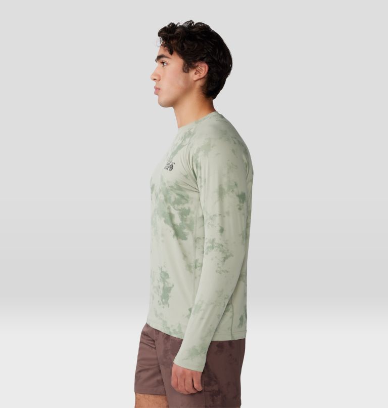 Men's Crater Lake Long Sleeve Crew, Color: White Sage Nebula Print, image 3