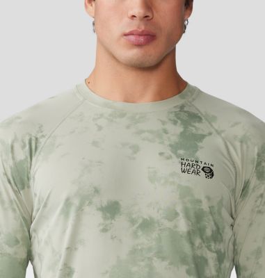 Men's Crater Lake Long Sleeve Crew, Color: White Sage Nebula Print, image 16