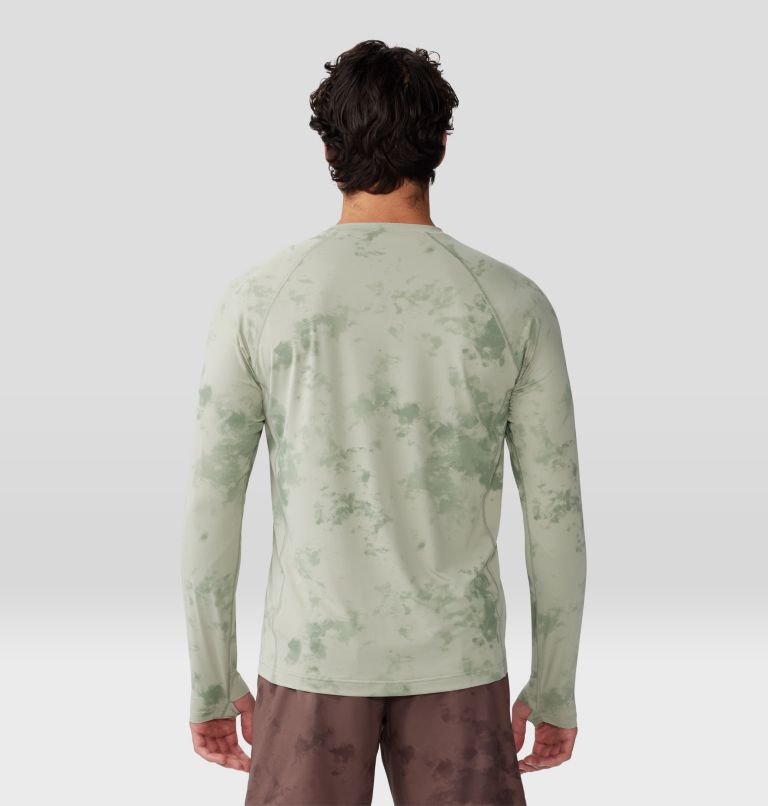 Men's Crater Lake Long Sleeve Crew, Color: White Sage Nebula Print, image 2