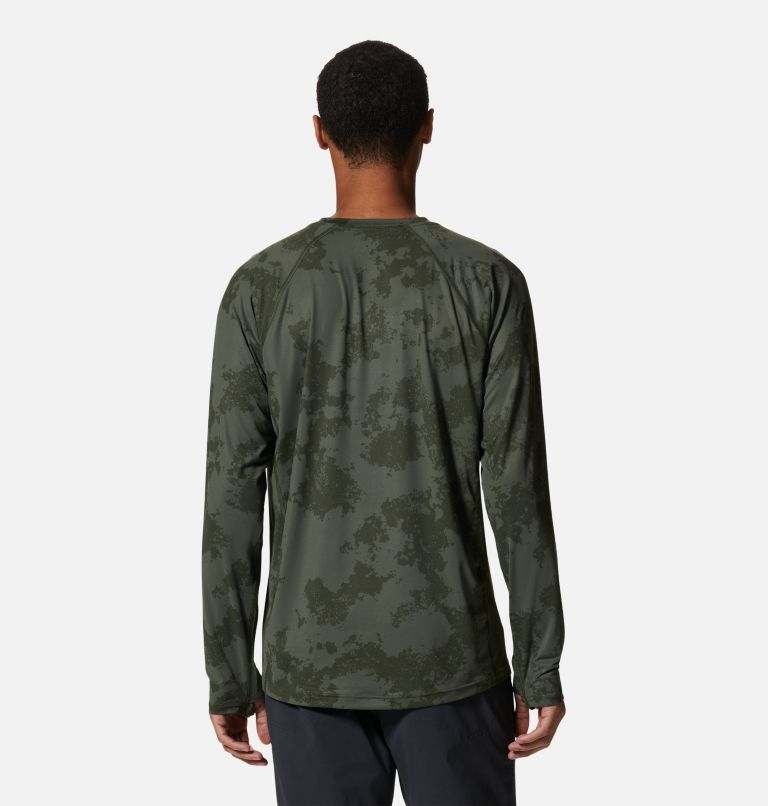 Crater Lake Long Sleeve Crew | 348 | S, Color: Surplus Green Scatter Dye Print, image 2