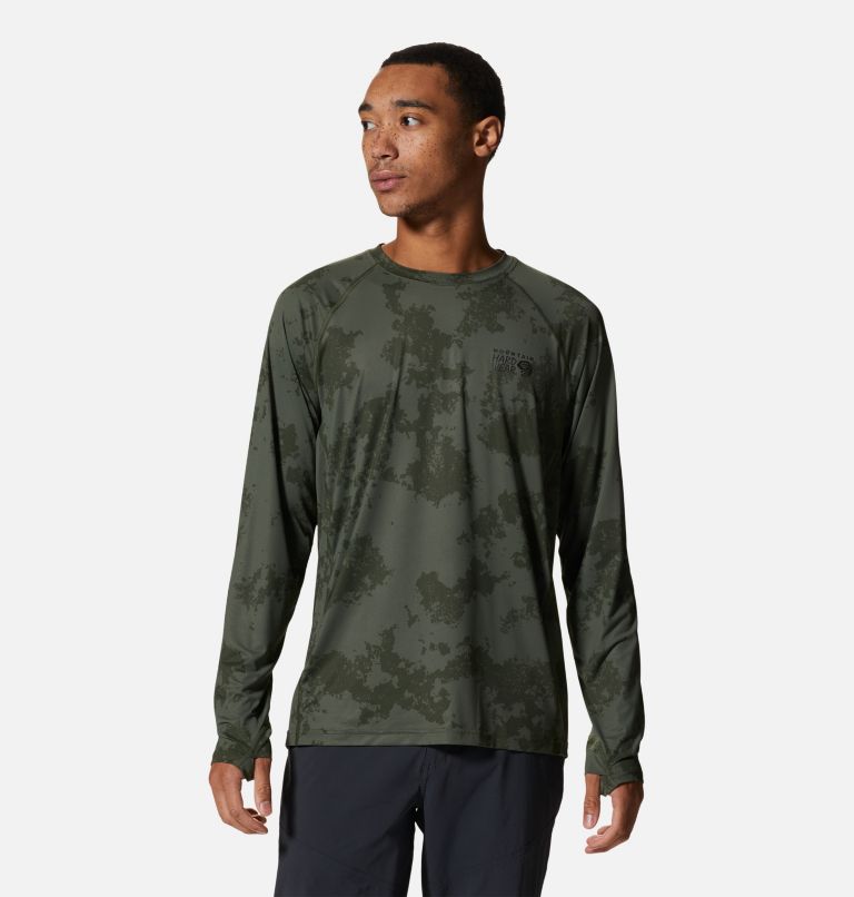Crater Lake Long Sleeve Crew | 348 | XXL, Color: Surplus Green Scatter Dye Print, image 1