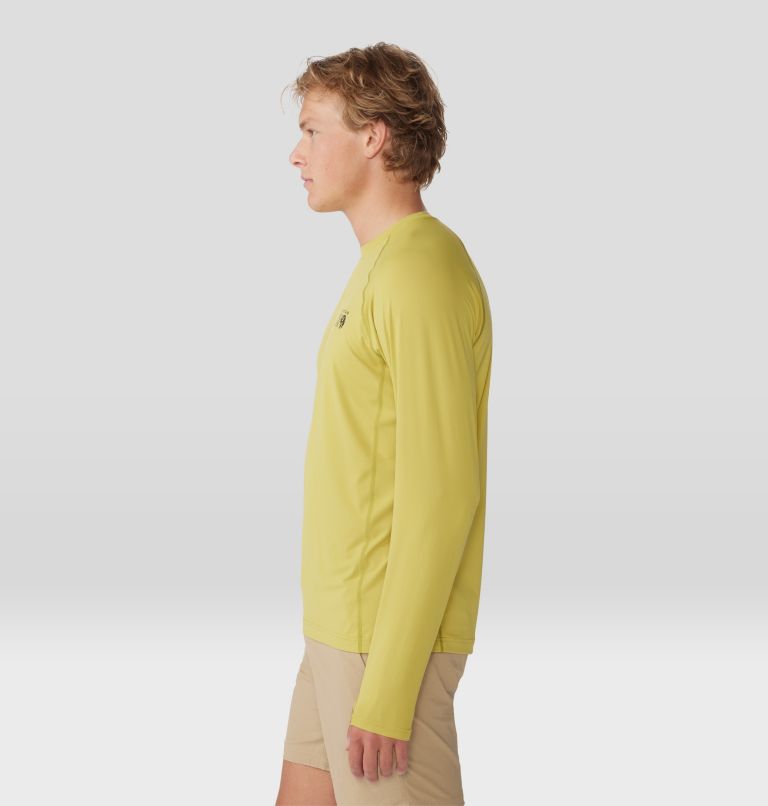 Men's Crater Lake Long Sleeve Crew, Color: Bright Olive, image 3