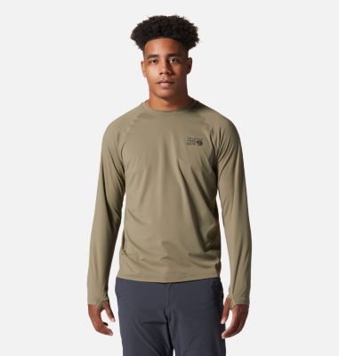 Men's Crater Lake Long Sleeve Crew, Color: Stone Green, image 5