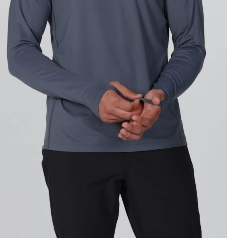 Men's Crater Lake Long Sleeve Crew, Color: Blue Slate
