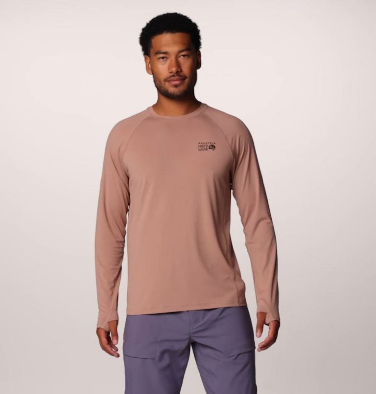 Men's Crater Lake Long Sleeve Crew, Color: Smoky Quartz