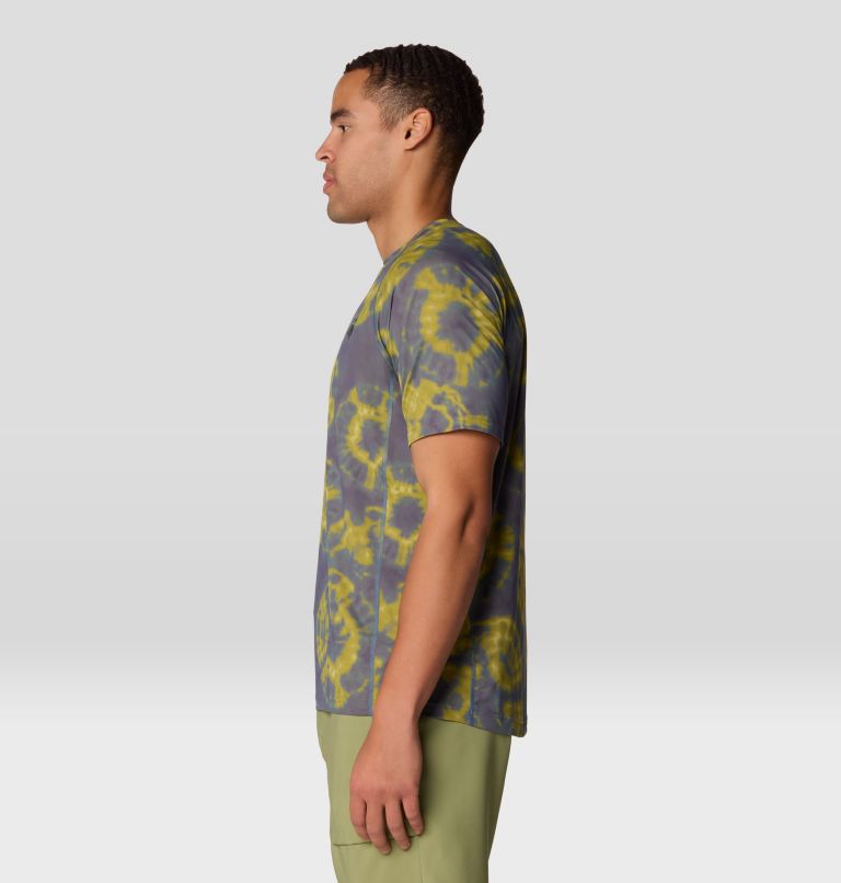 Men's Crater Lake Short Sleeve, Color: Adriatic Blue Spore Dye Print, image 3