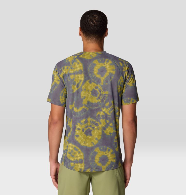 Men's Crater Lake Short Sleeve, Color: Adriatic Blue Spore Dye Print, image 2