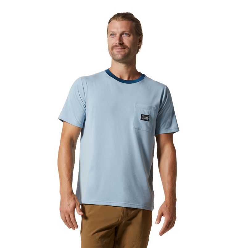 Men's Wander Pass Short Sleeve, Color: Blue Chambray EOE Heather, image 1