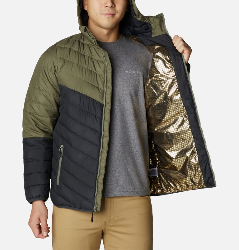 Men's Eddie Gorge Hooded Insulated Jacket, Color: Shark, Stone Green, image 5