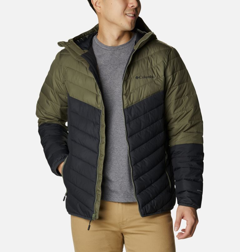 Men's Eddie Gorge Hooded Insulated Jacket, Color: Shark, Stone Green, image 7