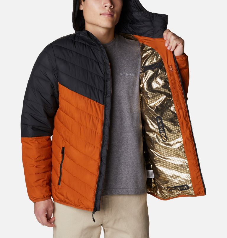 Thumbnail: Men's Eddie Gorge Hooded Insulated Jacket, Color: Warm Copper, Black, image 5