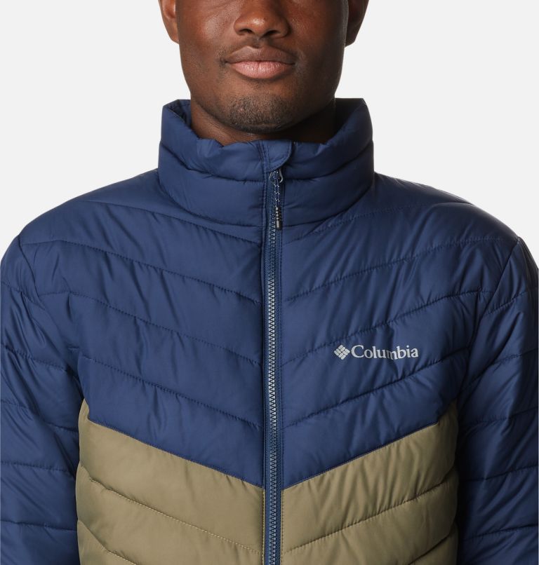Men's Eddie Gorge  Insulated Jacket, Color: Stone Green, Collegiate Navy, image 4